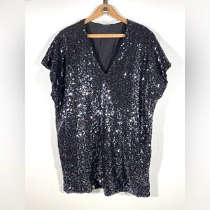 By Together Medium Sequin Dress Black Shift Holiday Party New Years wedding
